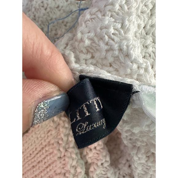 Jusglitty white 3/4 sleeves back laced up sweater size 2 - Picture 4 of 11